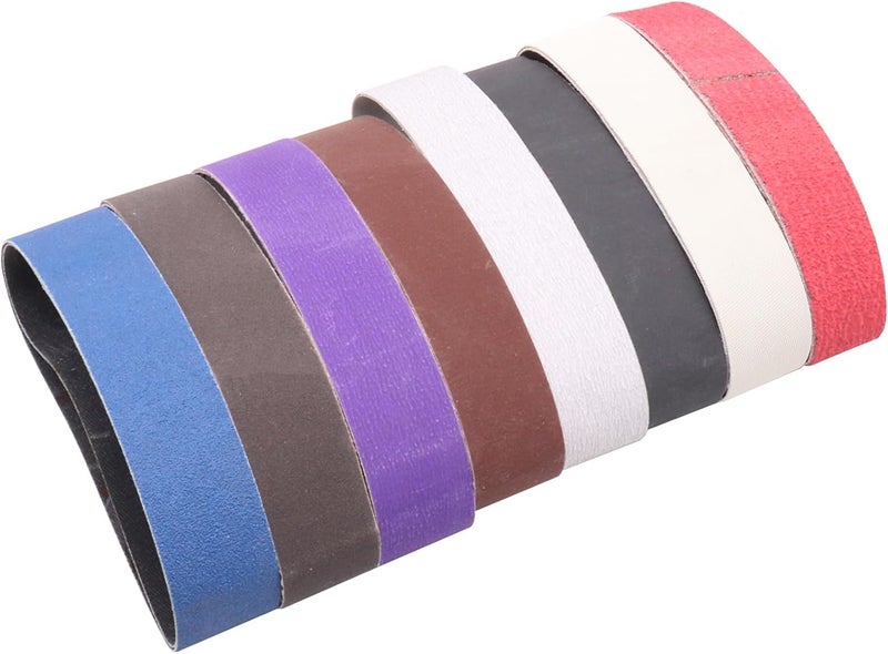 SHUTTLE GENIUS 1.2 x 13 Inch Replacement Knife Sharpener Sanding Belt, 2 Pcs Each of 80 120 240 400 600 800 1000 5000 Grit Knife Sharpening Sander Belts, 16 Pack - Image 1